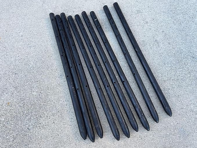 Sandbaggy Round Steel Concrete Form Stakes with Nail Holes - Rust Resistant Coating - Removable, Reusable (100, 3/4 in X 18 in)