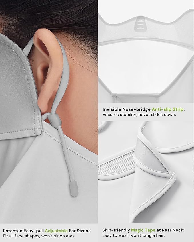 BENEUNDER UV Sun Protection Face Cover/Neck Gaiter Scarf UPF50+ Breathable Cooling for Summer Outdoor Activities Reusable