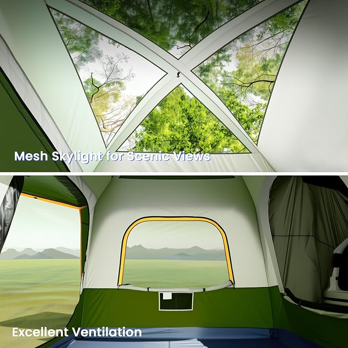 SUV Tents for Camping, Car Tents for Camping 4-6 People, PU 3000mm Waterproof SUV Tent Attachment Tailgate Tent for Car, Spacious Space 8.2'L x 8.2'W x 7.2'H with 2 Awnings & Double Door