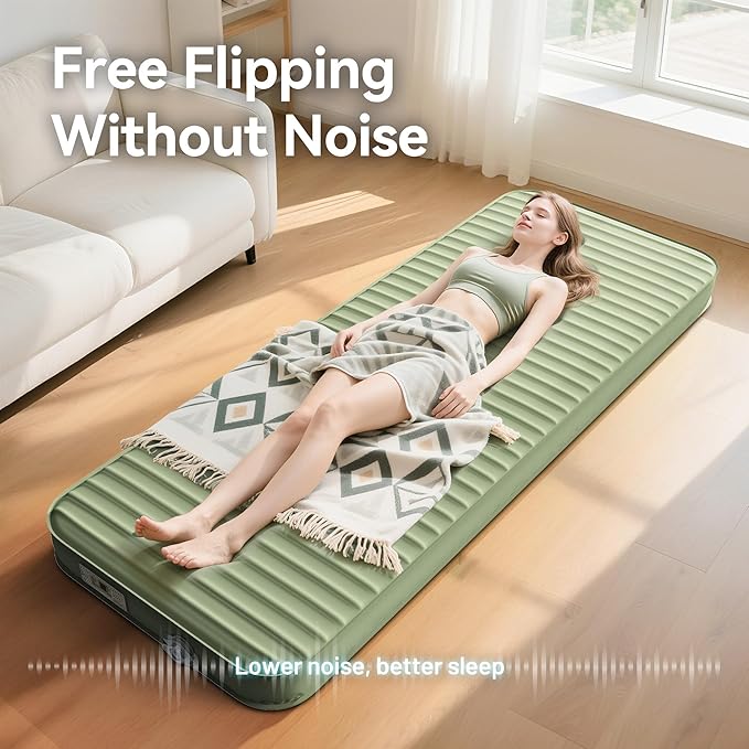 Camping Sleeping Pad, 4" Ultra-Thick Memory Foam Camping Mat with Built-in Electric Pump, 9.5 R-Value Insulated Self Inflating Air Mattress Sleeping Pads for Car Travel Tent Essentials