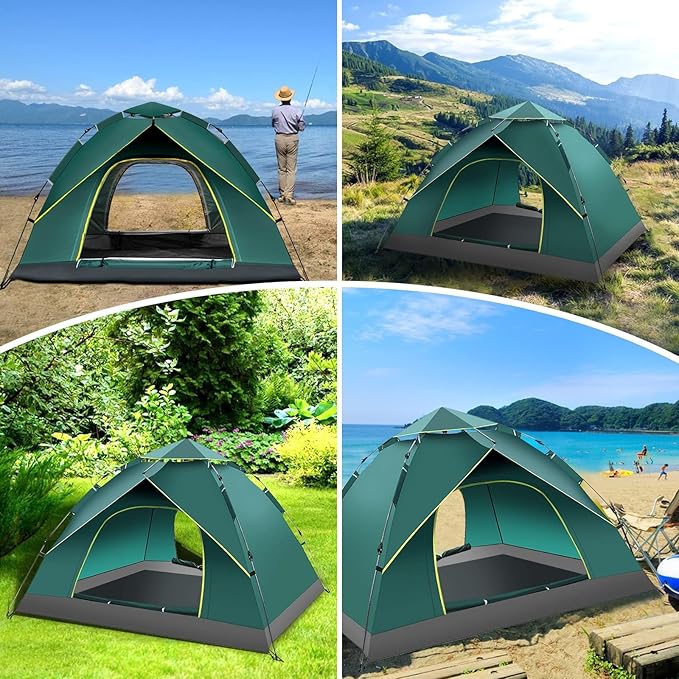 KOMCLUB Camping Tent Tents for Family Camp Tent Waterproof Windproof Outdoor for Backpacking Hiking Easy Setup with Storage Bag