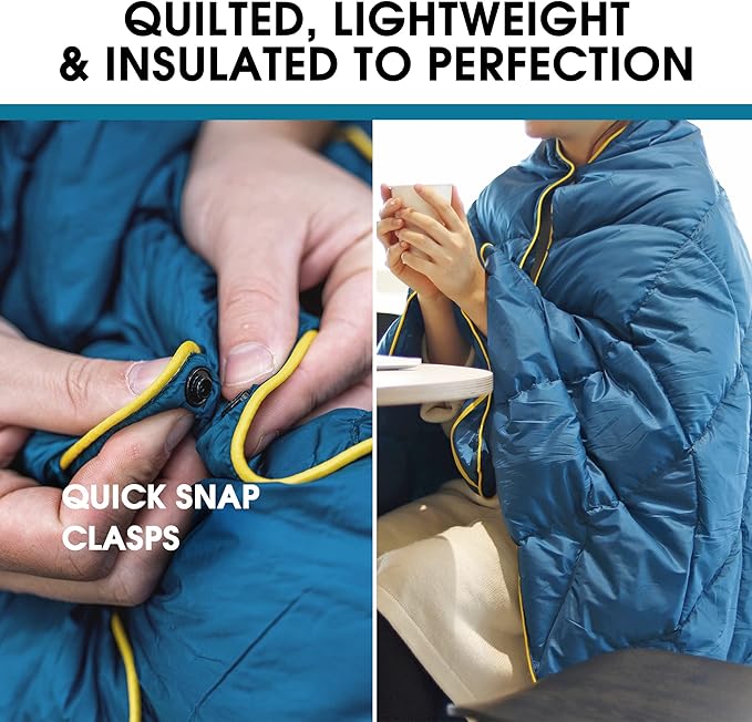 4Monster Down Camping Blanket - Outdoor Travel Quilt Puffy 650 Fill, Packable, Lightweight,Wind & Waterproof | Ideal for Stadium, Backpacking,Picnics, Beach and Hiking