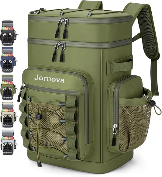 Insulated Cooler Backpack, 40L Leakproof Backpack with Double Compartments for Men & Women, Large Lunch Cooler for Camping, Beach, Travel, Picnic, Up to 48 Cans
