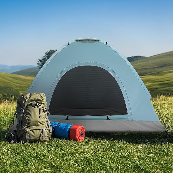 Outvita Camping Dome Tent, 1-4 Person Waterproof Windproof Easy Setup Spacious Family Tents with Carry Bag & Rain Fly for Hiking Backpacking Traveling Glamping Beach