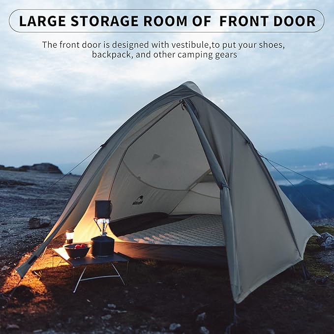 Naturehike Cloud Up 1 Person Tent, Lightweight Backpacking Tents for One Man, Waterproof Ultralight One Person Tent for Camping Hiking Backpacking