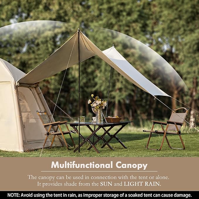 YOLENY 2/4/6 Person Inflatable Tents for Camping, Quick Setup in 2 Minutes with Hand Pump, Oxford Blow Up Tent with Skylight & Canopy, Spacious Cabin Tent for Family Camping & Hiking