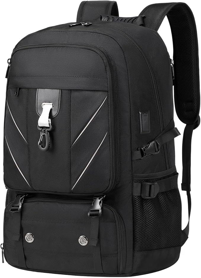 17.3 Inch gym backpack with Shoe Compartment,60L Water Resistant Anti Theft Backpacks with USB Charging Port, Airline Approved Carry on Bag Multiple Compartments,for Men Women Travel