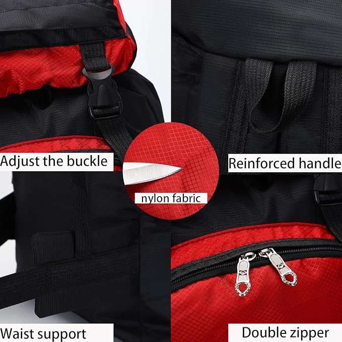 Lawaia 70L Hiking Backpack Rucking Camping Lightweight Backpacking Outdoor Travel Bag Trekking Back Pack Large Capacity Backpacks Climbing Trail Backpack for Men Women- Sky Blue