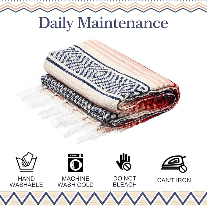 Peryiter 9 Pcs Mexican Blanket Bulk Large Yoga Blanket Striped Falsa with Fringed for Outdoor Beach Picnic Couch, 45 x 70 inch(Bright Colors)