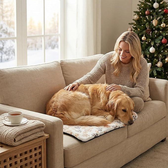 Self Warming Cat Bed,Insulated Winter Non-Slip Blanket,Self Heating Pad for Cats Dogs | for Puppy Sleeping Indoor Outdoor Living Room Bedroom Balcony Couch Kennel Cold Weather