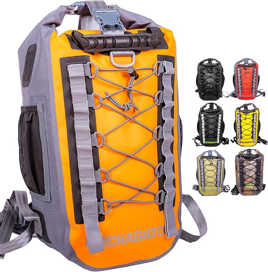 Rockagator Waterproof Backpack - HYDRIC Series Water Proof Floating Dry Bag River Pack (Sunset Orange, 25 L)