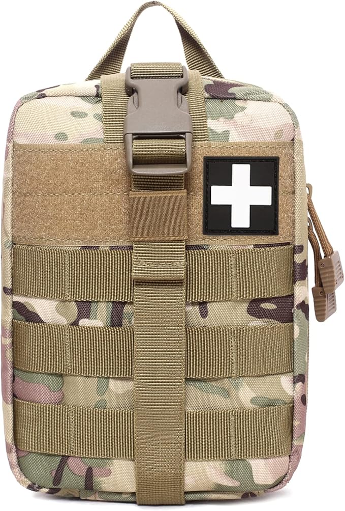 Molle Pouch, Sturdy 600D Nylon Tactical Medical Pouch,Rip-Away EMT First Aid Pouch (Bag Only)