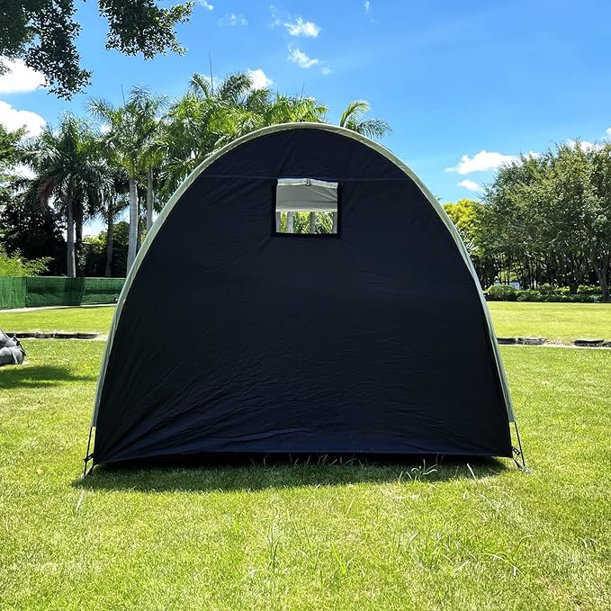 iCool Outdoor Bike Covers Storage Shed Tent, 210D Oxford Thick Waterproof Fabric Aluminum Alloy Bracket Bicycle Storage shed Neat Cover - Storage of 2 Bicycles or tricycles-Black