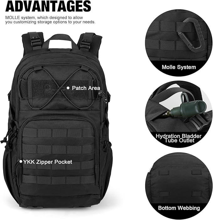 Mardingtop Military Tactical Backpack for Men 28L Molle Rucksack Army Backpack EDC Daypack for Hiking,Travel,Camping, Hunting