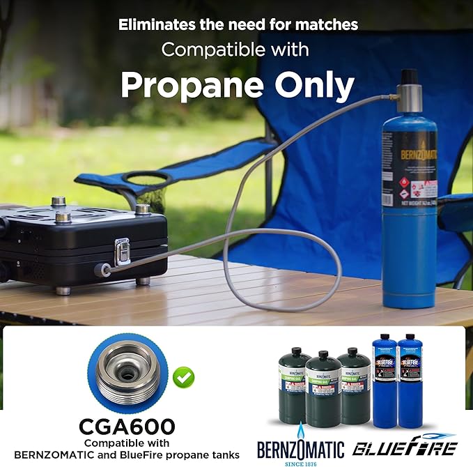 Propane 2-Burner Camping Stove with Carrying Bag, 17500 BTU Adjustable Burners, Portable Folding Gas Stove for Camping, Outdoor Cooking, Backpacking Camp Stove for BBQ, Camping Tailgating