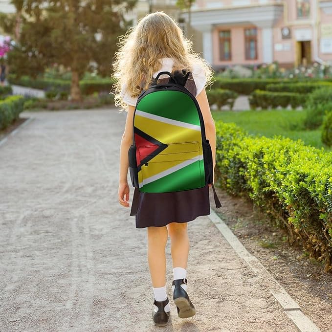 Lightweight Rucksack for Sports Travel Running, Big Capacity Multipurpose Anti-Theft Bookbag, Flag Of Guyana Travel and Sport Backpack Rucksack