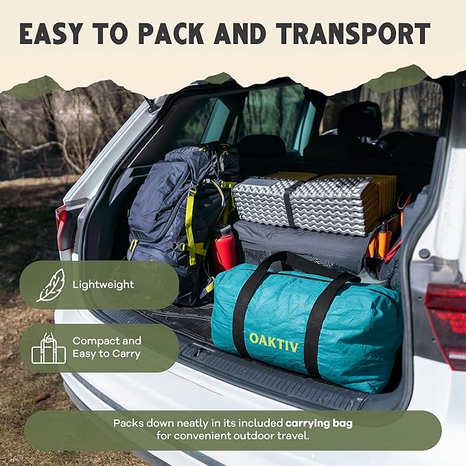 CloudCamp Inflatable Tents for Camping- 6 People Waterproof Oxford Fabric(210D), Quick Setup Air Tent with Manual & Battery Pump, UV Protection, 4-Season Inflatable Tent