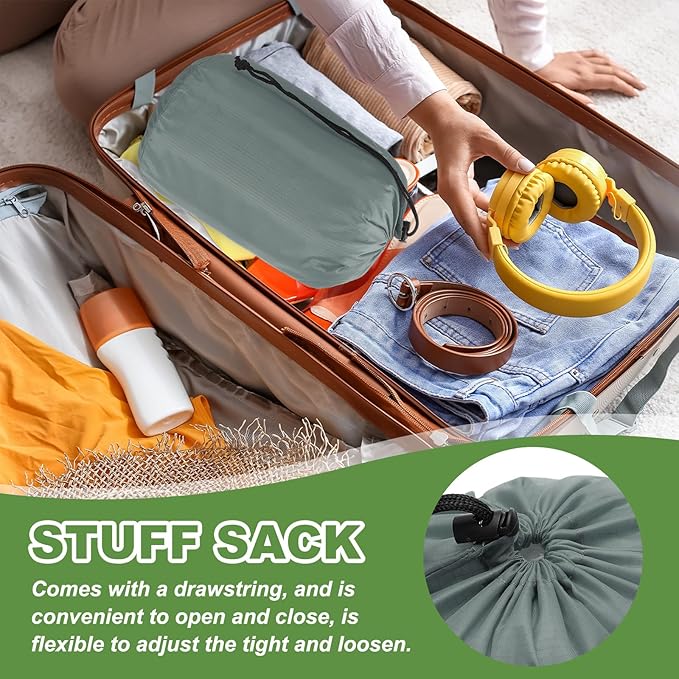 PATIKIL Stuff Sack, Waterproof Outdoor Storage Sack Portable Drawstring Dust Flap Bag for Hiking Backpacking