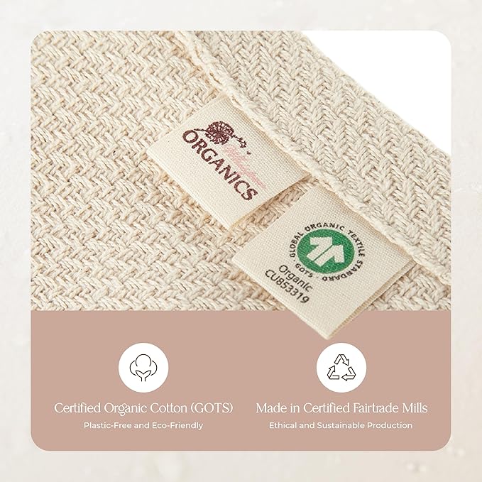 100% Organic Cotton Blanket - GOTS & Fairtrade Certified Organic Cotton Throw Blanket for Bed with Soft Warm & Breathable Single Knit Weave - Great as Bedspread or Coverlet (Natural, Full/Queen)