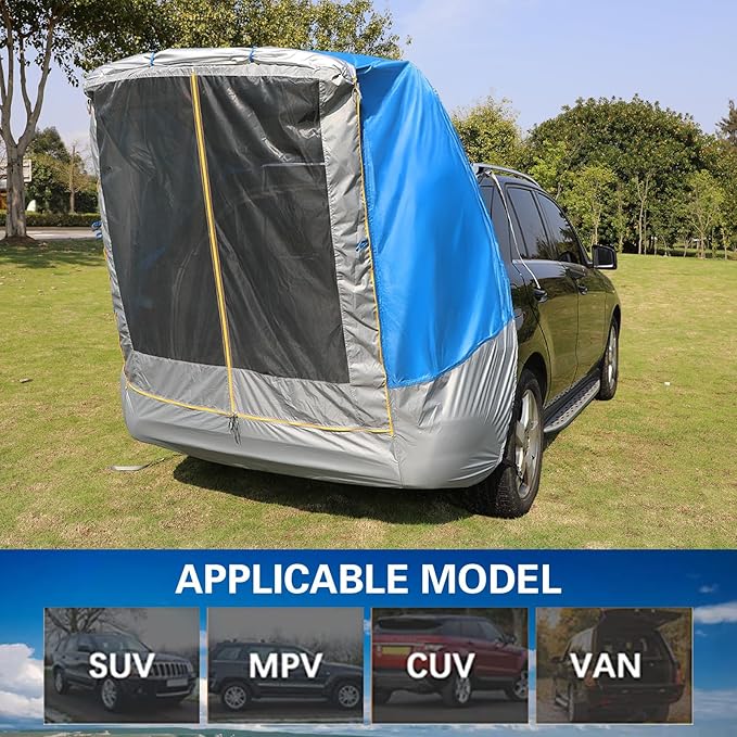 2025 New SUV Tailgate Tent with Poles Waterproof Windproof, Car Camping Accessories Awnings & Shelters, for Medium to Large Size SUV/Van/MPV/CUV (Large)