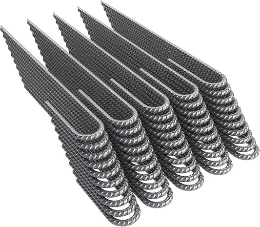 Vodaland Rebar Stakes J Hook Extra Heavy Duty 1/4 inch Coated Steel Ground Anchors with Chisel Point End (50)
