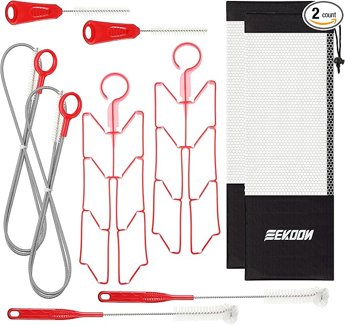 Feekoon Reservoir Hydration Bladder Cleaning Kit, Water Bladders Cleaner Set Includes Brushes, Drying Collapsible Frame and Carrying Bag, Water Reservoir Cleaning Tools for Hydration Backpack