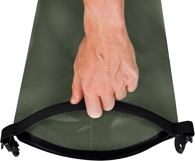 EARTH&RIVER Premium Waterproof Dry Bag Backpack, Extra Thick, Protection for All Water Activities & Camping, Floating Lightweight Dry Bag & IPX8 Waterproof Phone Case (Army Green, 10L)
