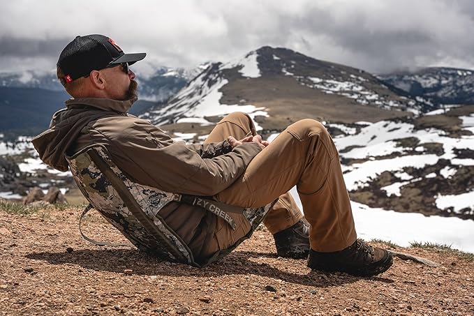 Crazy Creek HEX 2.0 PowerLounger for Day Hiking & Backpacking Trips, 250 LBS Weight Capacity, Adjustable Straps, Compact Design, Water-Resistant, Kings Camo