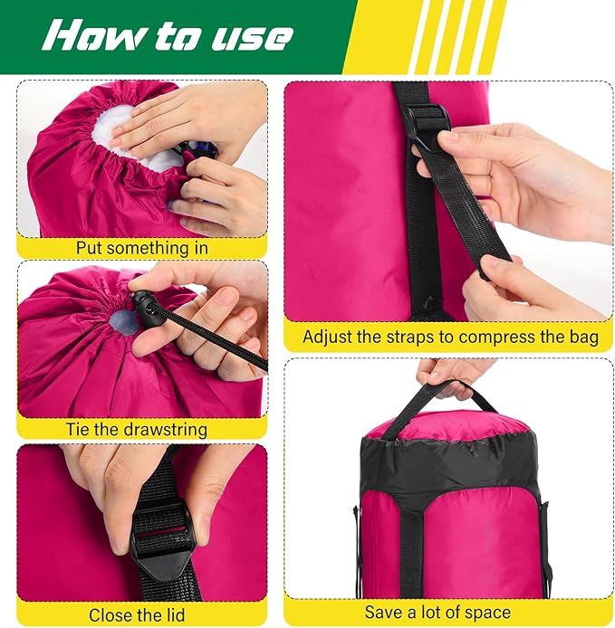 5 Pcs Compression Sacks for Backpacking 20L Camping Sleeping Bag Stuff Sacks for Backpacking Water Resistant Sleeping Bag Storage Sack for Space Saving Hiking Gear