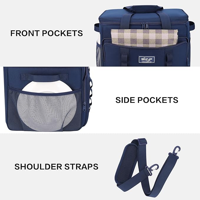 SUNUP 48 Cans Soft Sided Insulated Cooler Bag, Collapsible Large Lightweight Ice Chest, Portable Leak-Proof Cooler for Travel, Camping, Beach, Grocery