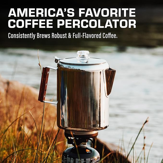 COLETTI Bozeman Percolator Coffee Pot — NO Aluminum or Plastic [9 cup]
