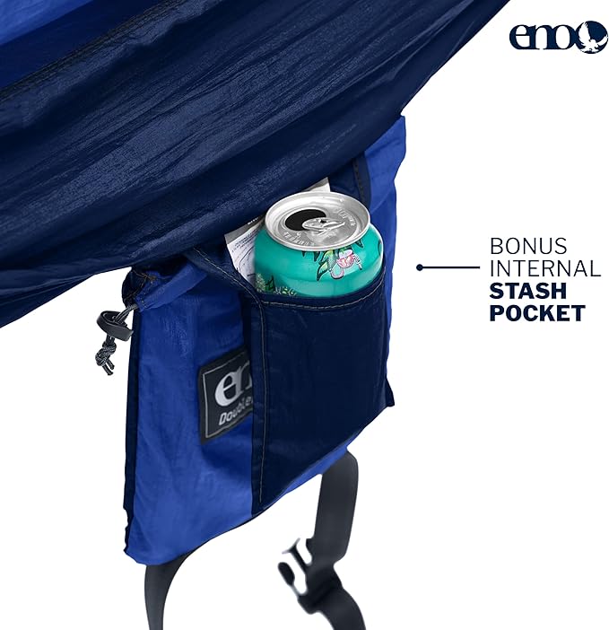 ENO, Eagles Nest Outfitters DoubleNest Lightweight Camping Hammock, 1 to 2 Person, Royal/Navy