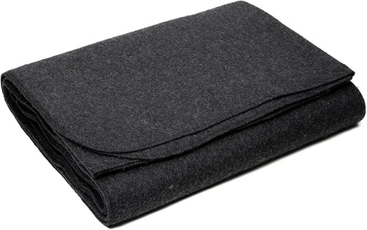 Arcturus Standard Blanket Co Wool Blanket - Soft, Durable, Warm, and Lightweight – No Frills - Perfect for Camping, Home, or Emergency Use - 64in x 88in (Charcoal)