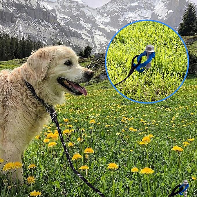 ‎Homeon Wheels 12 Pcs Camping Ground Anchors Aluminum Screw Heavy Duty Metal Non-Rust Cast Tent Anchors in Kit for Securing Animals, Tents, Canopies, Sheds, Car Ports, Swing Sets Outdoors Beach