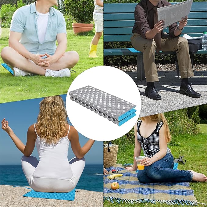 REDCAMP Foam Hiking Seat Pad, Foldable Z Ultralight Sitting Pad for Camping Backpacking Stadium Outdoor, Green/Blue/Khaki/Yellow/Black