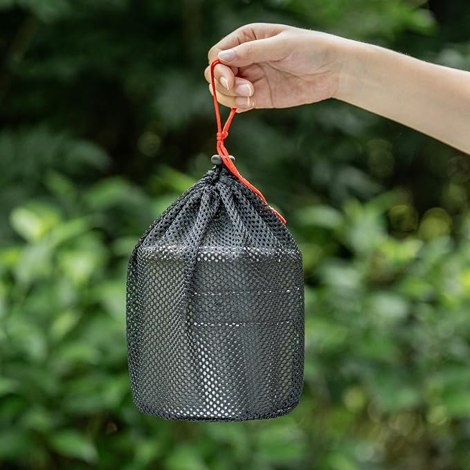 iBasingo 1400ml (1.4L) Titanium Camping Pot Cup Ultralight Backpacking Cookware with Folding Handle & Lid Durable Outdoor Cooking Kit for Travel Hiking Picnic