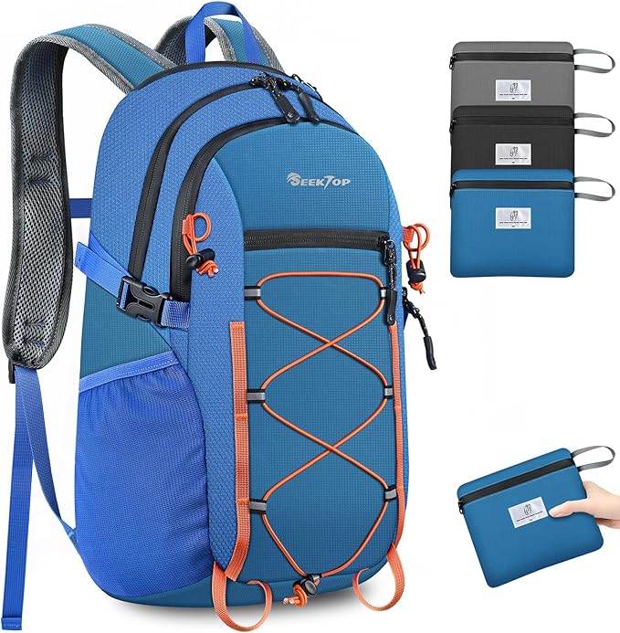 Seektop 20L Foldable Waterproof Hiking Backpack, Ultralight Small Lightweight Daypack Packable Backpack for Men Woman