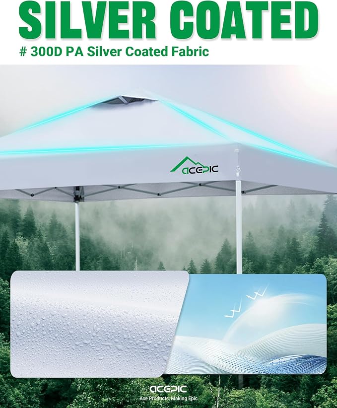 10x10 Pop Up Canopy Tent,300D Silver-Coating Top,Pop Up Canopy Tent Instant Portable Shelter with 1-Button Push and Wheel Carry Bag, 8 Stakes and 4 Upgrade Heavy Duty Canopy Weights (Pink, 10x10)