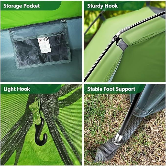 AYAMAYA 1 Person Tent for Backpacking - Lightweight Single Person Hiking Tent with Skylight & Waterproof Rainfly & Ground Vents, Easy Setup One Man Small Tent for Camping Backpacking Hiking