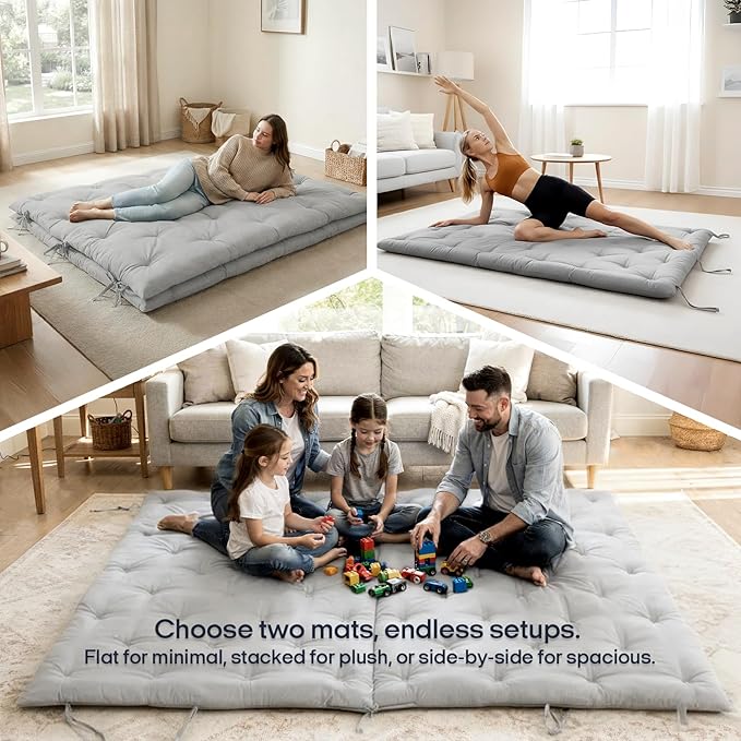 Syrinx Water Resistant Japanese Futon Mattress, Twin Size 75"x39", 2.5 Inch Thick Japanese Floor Mattress Tatami Mat, Foldable Floor Bed Sleeping Pad for Dormitory Guest Room Camping