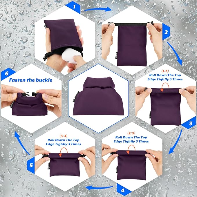 Cosmos 3 Pcs Waterproof Dry Bag, Mini Waterproof Pouch Portable Dry Sacks Small Roll Top Storage Bag for Outdoor Travel Kayaking Boating Camping Hiking (Small Size)