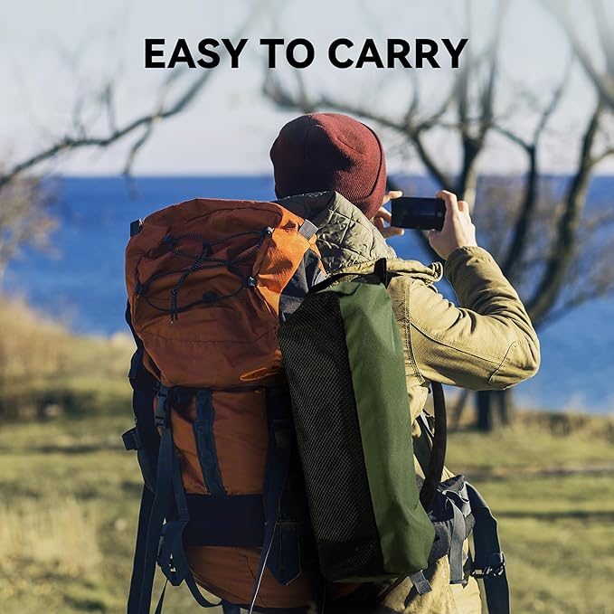 Ultralight Camping Chair, Portable Folding Backpacking Chair, Compact Camping Chair with Carry Bag for Outdoor Camp Hiking Backpack Beach Travel (Green)