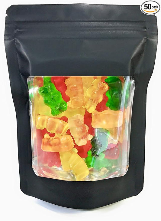 50 Pack Resealable Mylar 4 Mil Thick Smell Proof Bags: 4”x 5.5” | 5”x 8” | 6” x 9” Stand Up Zip Seal Foil Pouch. Food Grade. Travel, Storage and Display ROYPACK (Small 4" x 5.5")