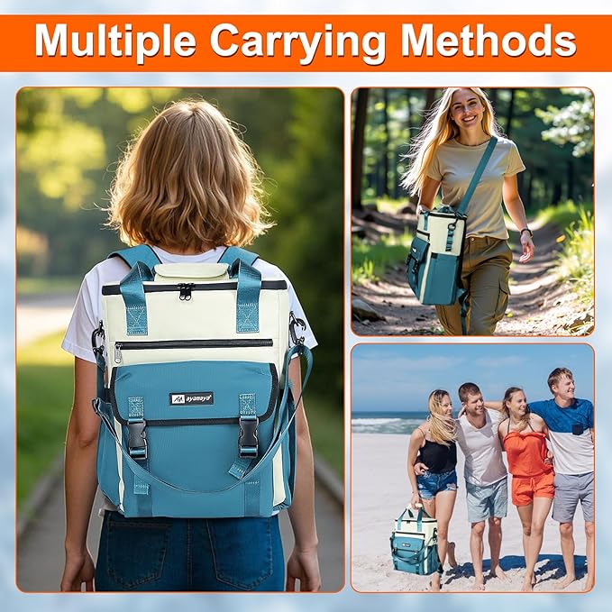 Cooler Backpack, 36 Cans Insulated & Leak Proof Backpack Cooler for Women, Stylish & Portable & Waterproof Cooler Bag, Soft Ice Chest Lunch Box for Beach Picnic Outdoor Travel Work