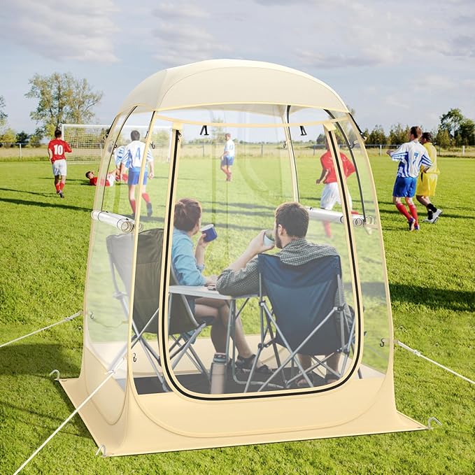 Goplus Sports Tent, Instant Pop up Weatherproof Shelter, Portable & Foldable Outdoor Clear View Bubble Tent w/Carrying Bag, Floor Mat, Watch Sports Events Camping