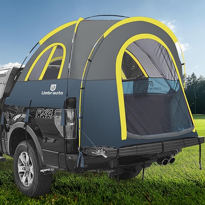 Truck Bed Tent 6.5ft: Easy Set Up Umburato Pickup Truck Tents for Camping, Waterproof PU3000mm Canopy for Truck Camper, Portable, Spacious for 2 Person Blue
