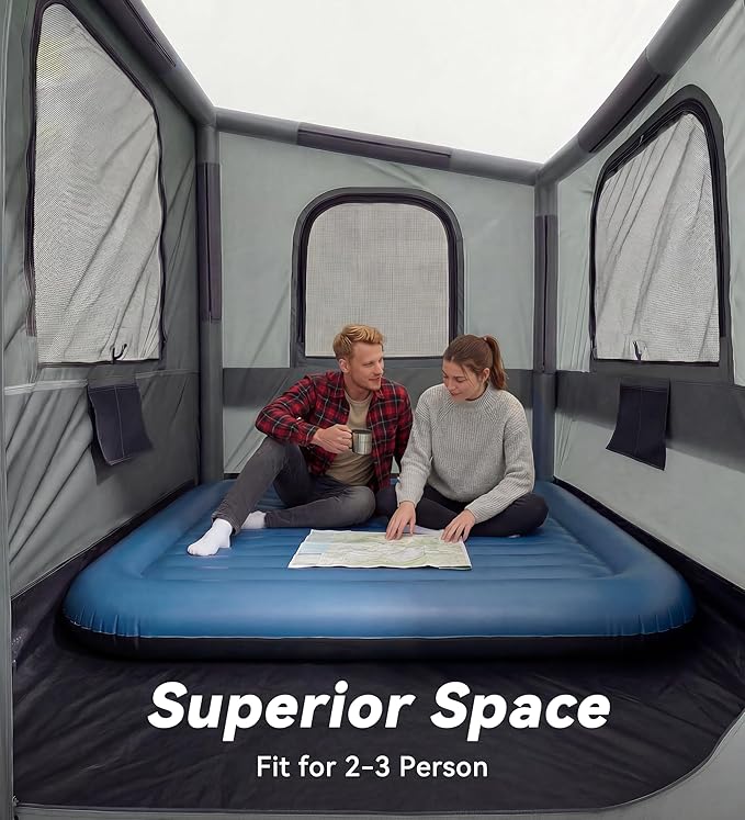Inflatable Truck Bed Tent with Detachable Zippered Awning, Pickup Truck Tent for 5.5ft-8ft Bed, 2 Mins Fast Setup Blow Up Tent for Truck, PU3000 Waterproof Truck Tent for Camping