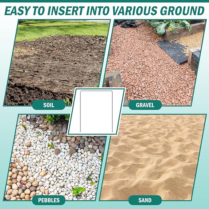 80 Pack Heavy Duty Wide Landscape Staples, 7 Gauge Galvanized Steel Turf Stakes Garden Stakes Bulk, U Type Anchor for Grass, Securing Weed Barrier Fabric, Pipes, Sod (8"x6")