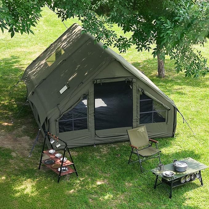 Inflatable Tents for Camping, Large Inflatable Camping Tent with Hand Pump, Easy Setup Tents for 4-6 People, Portable Glamping Tent