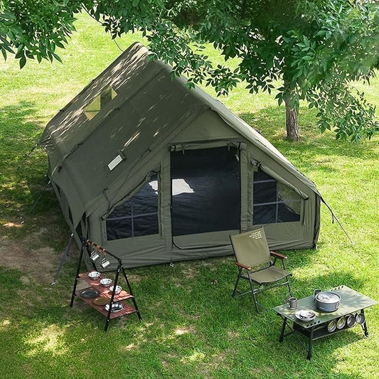 Inflatable Tents for Camping, Large Inflatable Camping Tent with Hand Pump, Easy Setup Tents for 4-6 People, Portable Glamping Tent